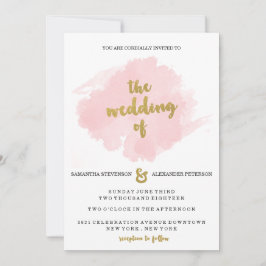 Gold und erröten Hochzeits-Einladung Einladung