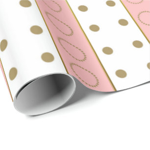 Gold und erröten rosa/Bronzestreifen-Packpapier Geschenkpapier