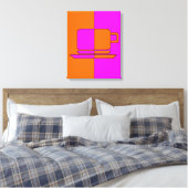 Gold- und Fuchsienplatz-Cup Leinwanddruck (Insitu (Schlafzimmer))