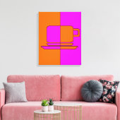 Gold- und Fuchsienplatz-Cup Leinwanddruck (Insitu (Wohnzimmer))