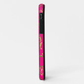 Gold und Fuchsienrosa Damastmuster Case-Mate iPhone Hülle (Hinten/Links)