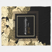 Gold und gelber Rosendruck Fleecedecke (Vorderseite (Horizontal))