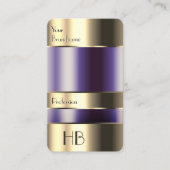 Gold und Glas können die Monogramm-Qualität Lila F Visitenkarte (Vorderseite)