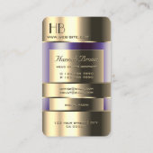 Gold und Glas können die Monogramm-Qualität Lila F Visitenkarte (Rückseite)