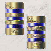 Gold und Glas können mit Initialen blaue Flüssigke Visitenkarte (Vorne/Hinten)