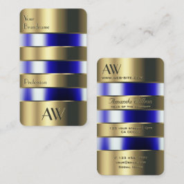 Gold und Glas können mit Initialen blaue Flüssigke Visitenkarte