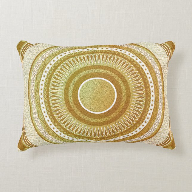 Gold- und Glitter-Mandala Dekokissen (Vorderseite)