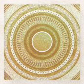 Gold- und Glitter-Mandala Glasuntersetzer (Vorderseite)