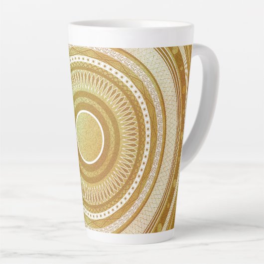 Gold- und Glitter-Mandala Milchtasse (Rechte Ecke)