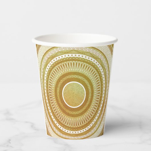 Gold- und Glitter-Mandala Pappbecher (Vorderseite)