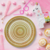 Gold- und Glitter-Mandala Pappteller (Party)