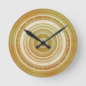 Gold- und Glitter-Mandala Runde Wanduhr (Vorderseite)
