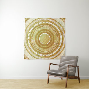 Gold- und Glitter-Mandala Wandteppich