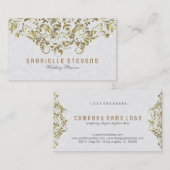 Gold und Glitzer, Blütenfarbe über Weiß Visitenkarte (Vorne/Hinten)