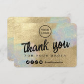 Gold und Glitzer Dankeskarte (Vorne/Hinten)
