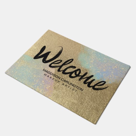 Gold und Glitzer Fußmatte (Schrägansicht)