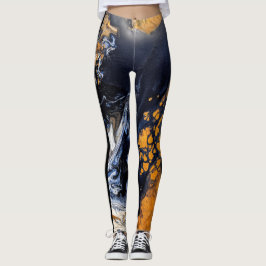 Gold- und Glitzer-Marmor-Textur Skulptur Stille Leggings