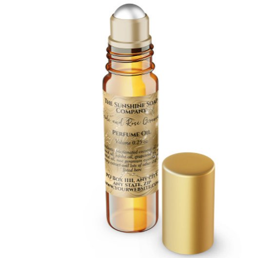 Gold und Glitzer Parfüm-Roller-Etikett Quadratischer Aufkleber