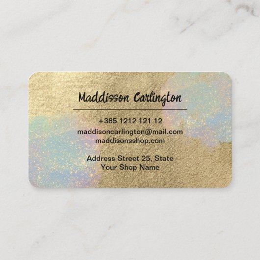 Gold und Glitzer Terminkarte (Rückseite)