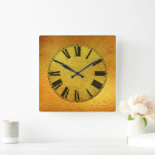 Gold- und Goldfoileffekt Quadratische Wanduhr (Zuhause)