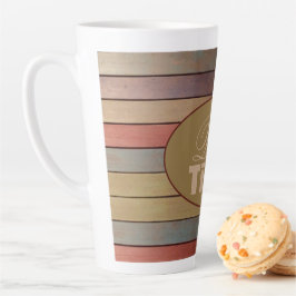 Gold und Grau Blue Streifen Milchtasse