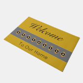 Gold und Grau Fußmatte (Schrägansicht)