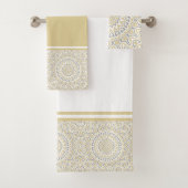 Gold und Grau Modern Mandala Badhandtuch Set (Insitu)