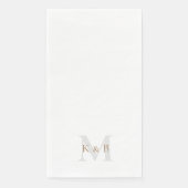 Gold und Grau Monogram weiß Serviette (Vorderseite)