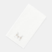 Gold und Grau Monogram weiß Serviette (Ecke)
