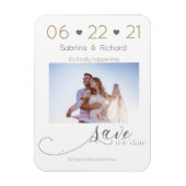 Gold und Grau One Foto Save the Date Minimalistisc Magnet (Vertikal)
