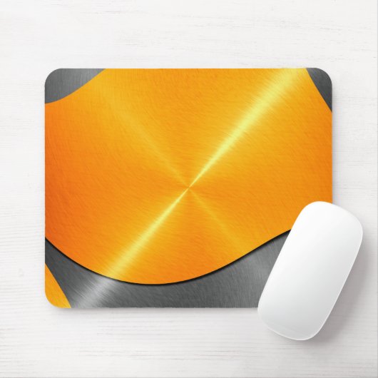 Gold und Grau-Shiny-Edelstahlmetall Mousepad (Mit Mouse)