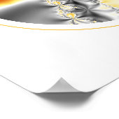 Gold und Grau Symmetrisches Fraktal Poster (Ecke)