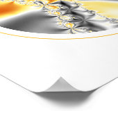 Gold und Grau Symmetrisches Fraktal Poster (Ecke)