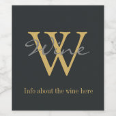 Gold und Grau Weinetikett (Einzelnes Label)