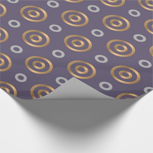 Gold- und Graukreise Geschenkpapier (Ecke)