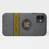 Gold und Grauleder Case-Mate iPhone Hülle (Rückseite (Horizontal))