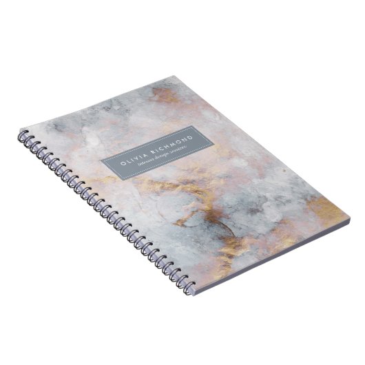 Gold- und Graumarmor-Texturenheft Notizblock (Rechte Seite)