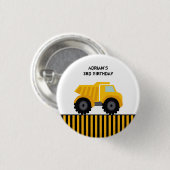 Gold und Gray Dump Truck Child's Button (Vorne & Hinten)