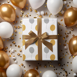 Gold und Gray Happy New Year Geschenkpapier