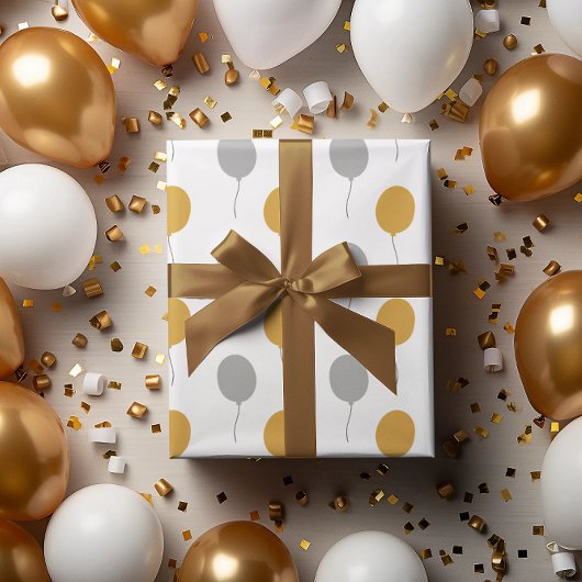 Gold und Gray Happy New Year Geschenkpapier