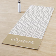 Gold und Gray Trellis Monogram | Editierbare Farbe