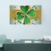 Gold und Green 4 Leaf Klee Banner (Messeveranstaltung)