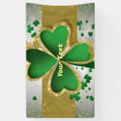 Gold und Green 4 Leaf Klee Banner (Vertikal)