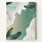 Gold und Green Blätter Notebook Notizblock (Rückseite)