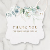Gold und Green Botanical Wedding Vielen Dank Geschenkanhänger (Rückseite)