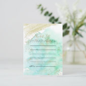 Gold- und Green Bucket List Cards Postkarte (Stehend Vorderseite)