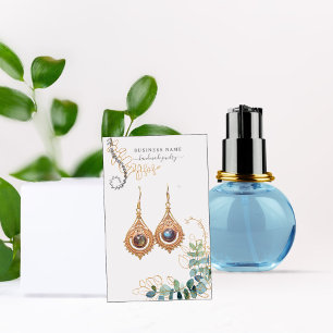 Gold- und Green Earring-Display-Visitenkarte Visitenkarte