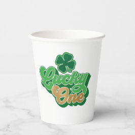 Gold und Green Lucky One First Birthday Paper Cups Pappbecher
