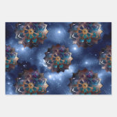 Gold und Green Mandalas auf dunklem Himmel Geschenkpapier Set (Vorderseite 3)