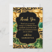 Gold und Green Safari Agate Geburtstag Dankeskarte (Vorderseite)